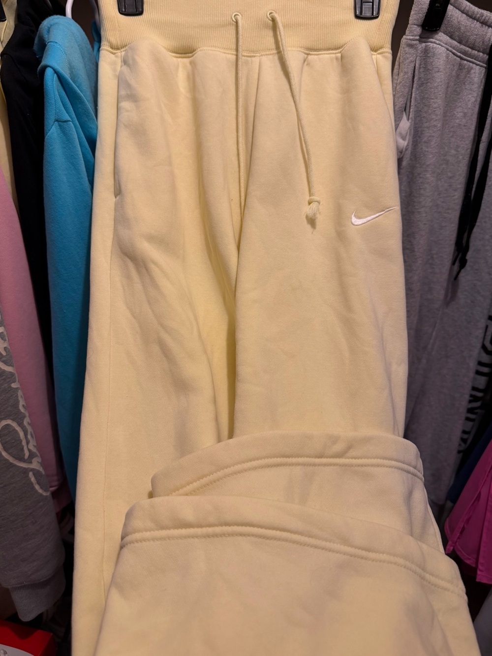 Nike wide leg butter Yellow sweatpants